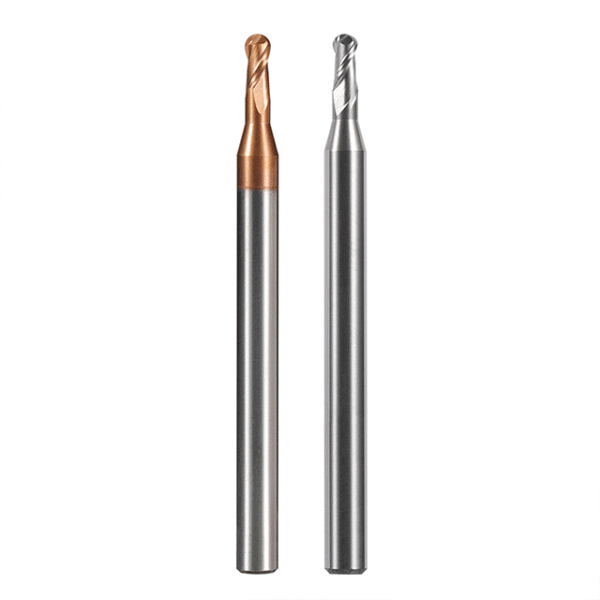 Optimized Tungsten Carbide End Mill With 55-Degree Deep Groove and Long Neck for Micro-Diameter Steel and Aluminum Machining