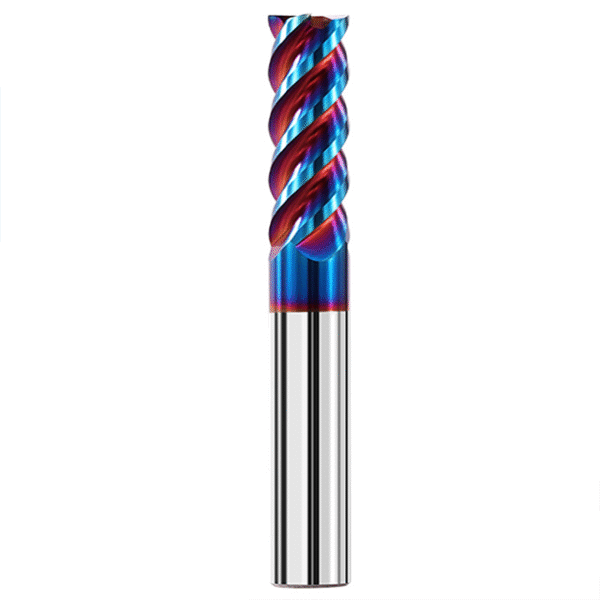 Specialized 4-flute Tungsten Carbide End Mill for CNC Machining of Stainless Steel Featuring a Carbide Alloy Blade