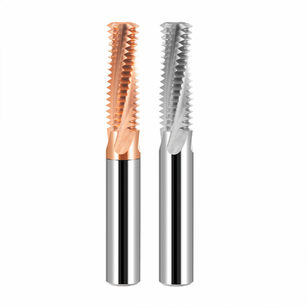 65° Full-thread Tungsten Carbide Milling Tap Single-tooth CNC End Mill for Threading Suitable for M2, M3, M4, M6