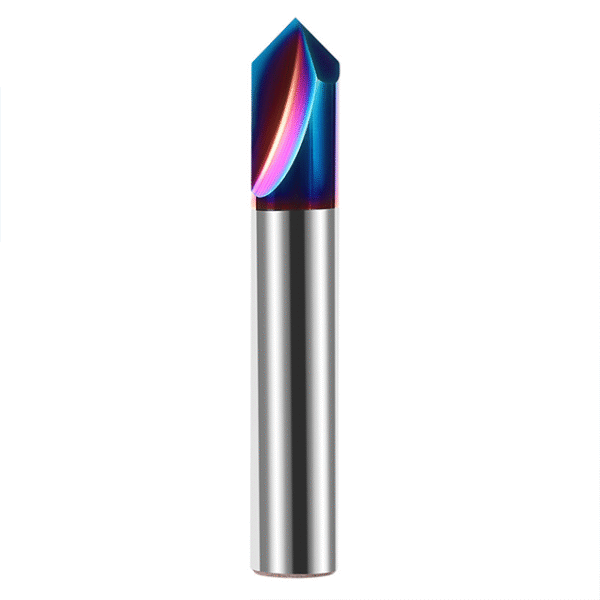 65° Straight Flute Chamfering Tool 2-Flute Tungsten Carbide Milling Cutter Special for Stainless Steel CNC Chamfering Drill Bit