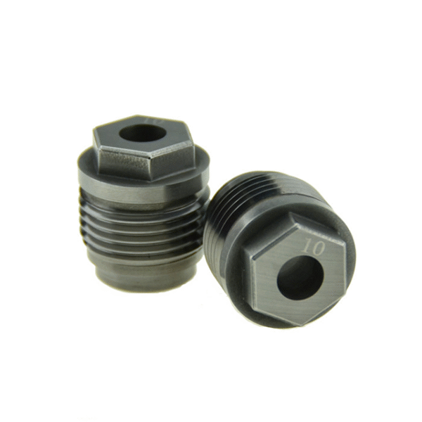 Cemented Tungsten Carbide Alloy Water Jet Spiral Thread Outer Hexagonal Groove Head Nozzle For PDC Drilling Oil Equipment - Image 2