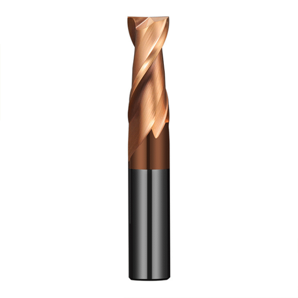 CNC Flat-bottom Carbide End Mill with Two Flutes 55-degree Keyway Cutter for Steel Featuring an Extended Straight Shank