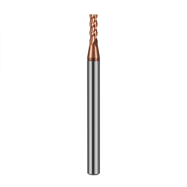 4 Flute HRC55° End Mill for Both Steel and Aluminum, Featuring a Micro-diameter Long Neck and High-gloss Surface