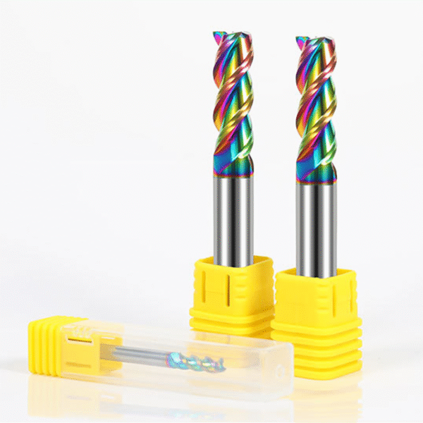 Three-flute End Mill Specifically for Aluminum Cutting Extended Length Seven-color Straight Shank End Mill for CNC Machining - Image 3