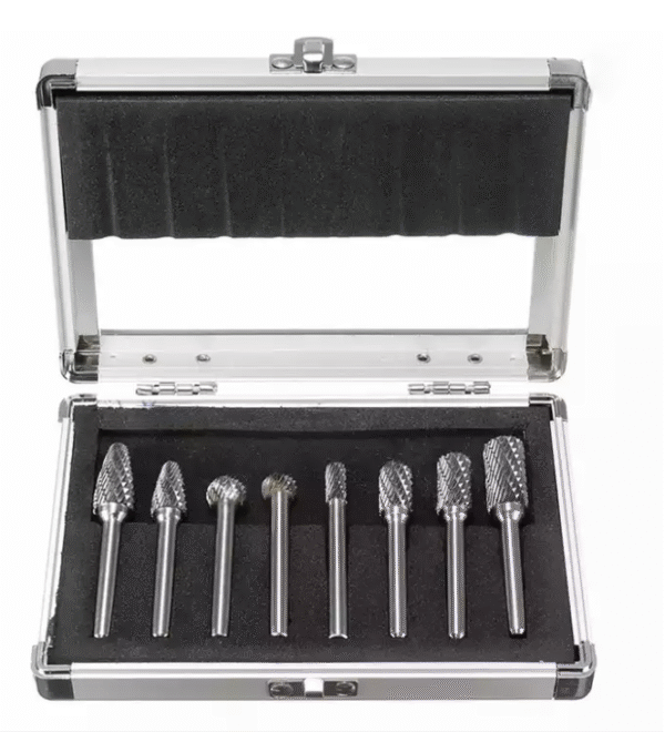 10-Piece TiN-Coated Carbide Rotary Files Set (6mm Dia. 1/4 Inch Shank) - Image 3