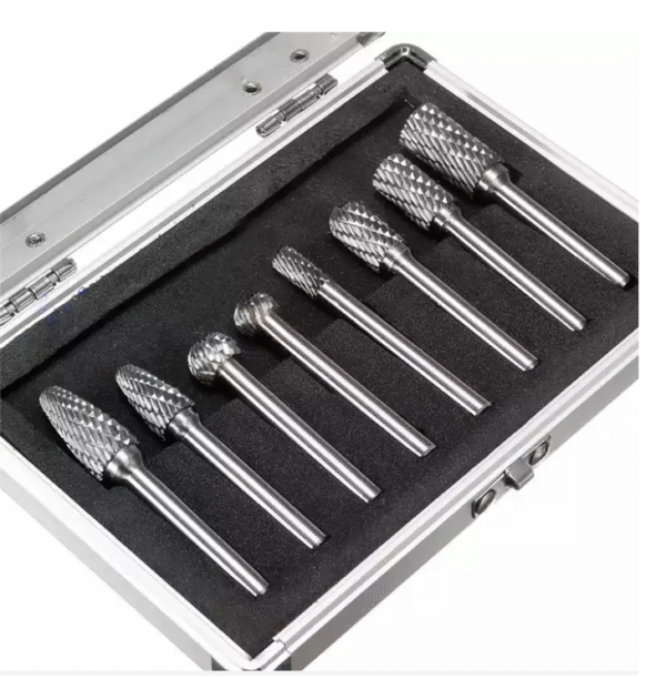 10-Piece TiN-Coated Carbide Rotary Files Set (6mm Dia. 1/4 Inch Shank) - Image 2