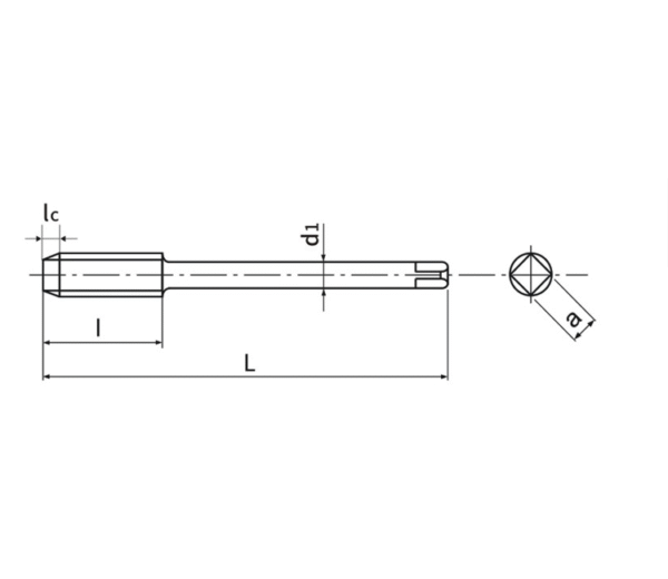 GB/T 3464.1 thin shank straight-flute cobalt HSS taps (fine thread) w/TiN, for SS/Al/cast iron threads - Image 2