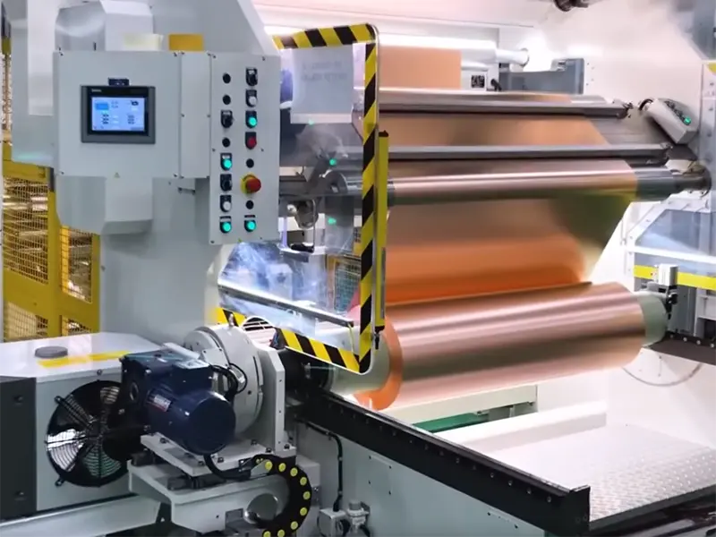 Copper foil slitting